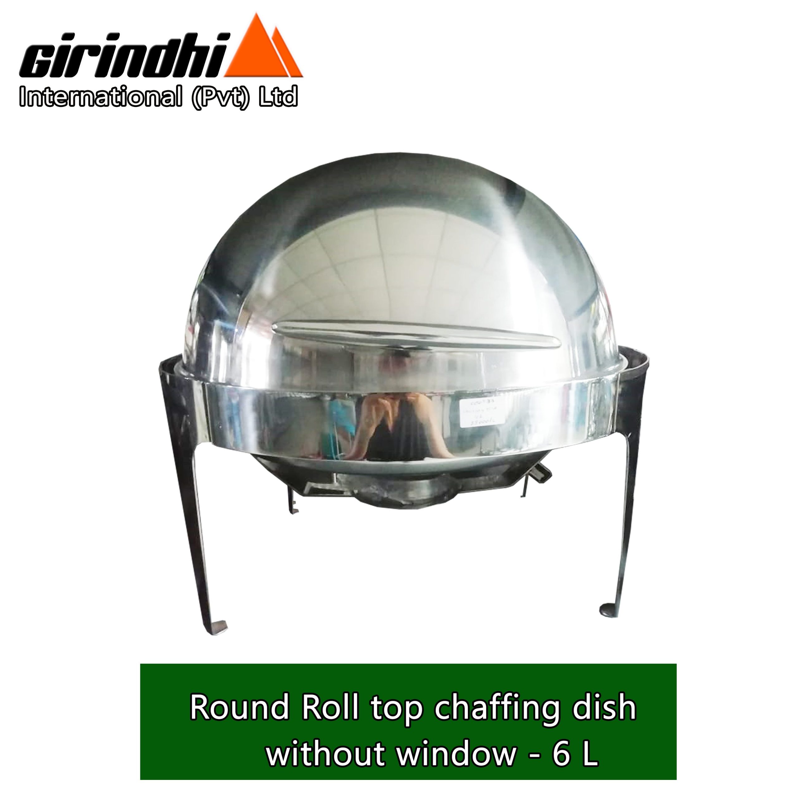 Round Roll Top Chafing Dish Without Window (Stainless Steel) -6L